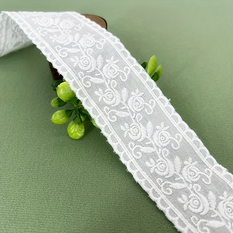 2 Yards White Double-edged Ribbon Lace Trim for Sewing/Crafts/Bridal/4.5  Wide