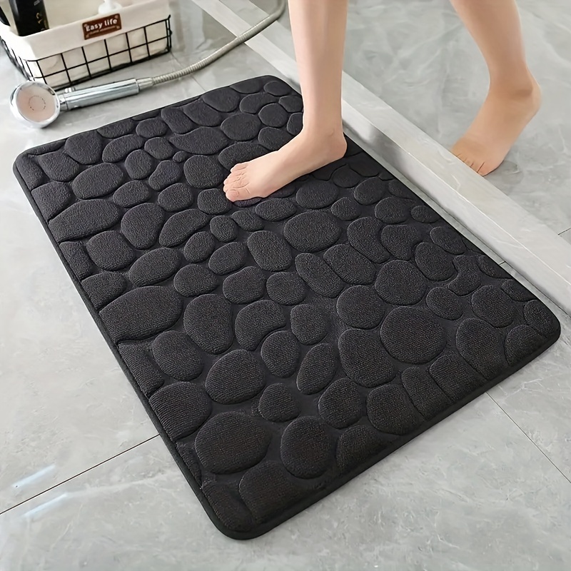 Memory Foam Bath Mat Embossed Pebble Comfortable Floor Rug - Temu