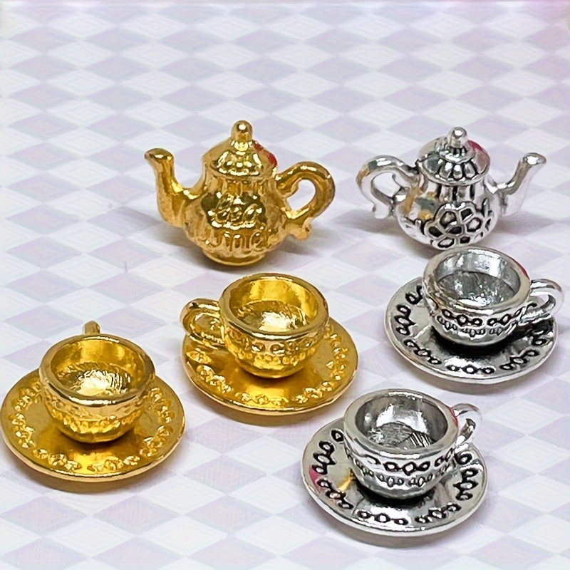 1:6 Miniature Glass Teapot Dollhouse Clear Tea Pot Doll Kitchen Appliance 