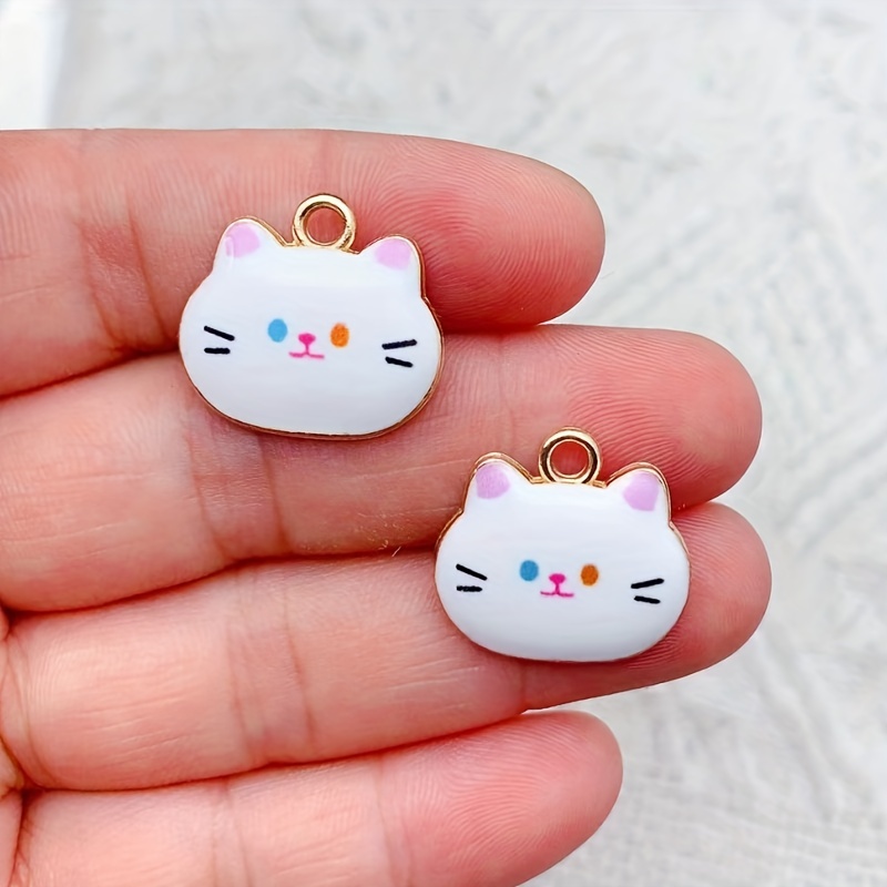 Cartoon Animal Cat Enamel Charms Jewelry Making Cute Pendants