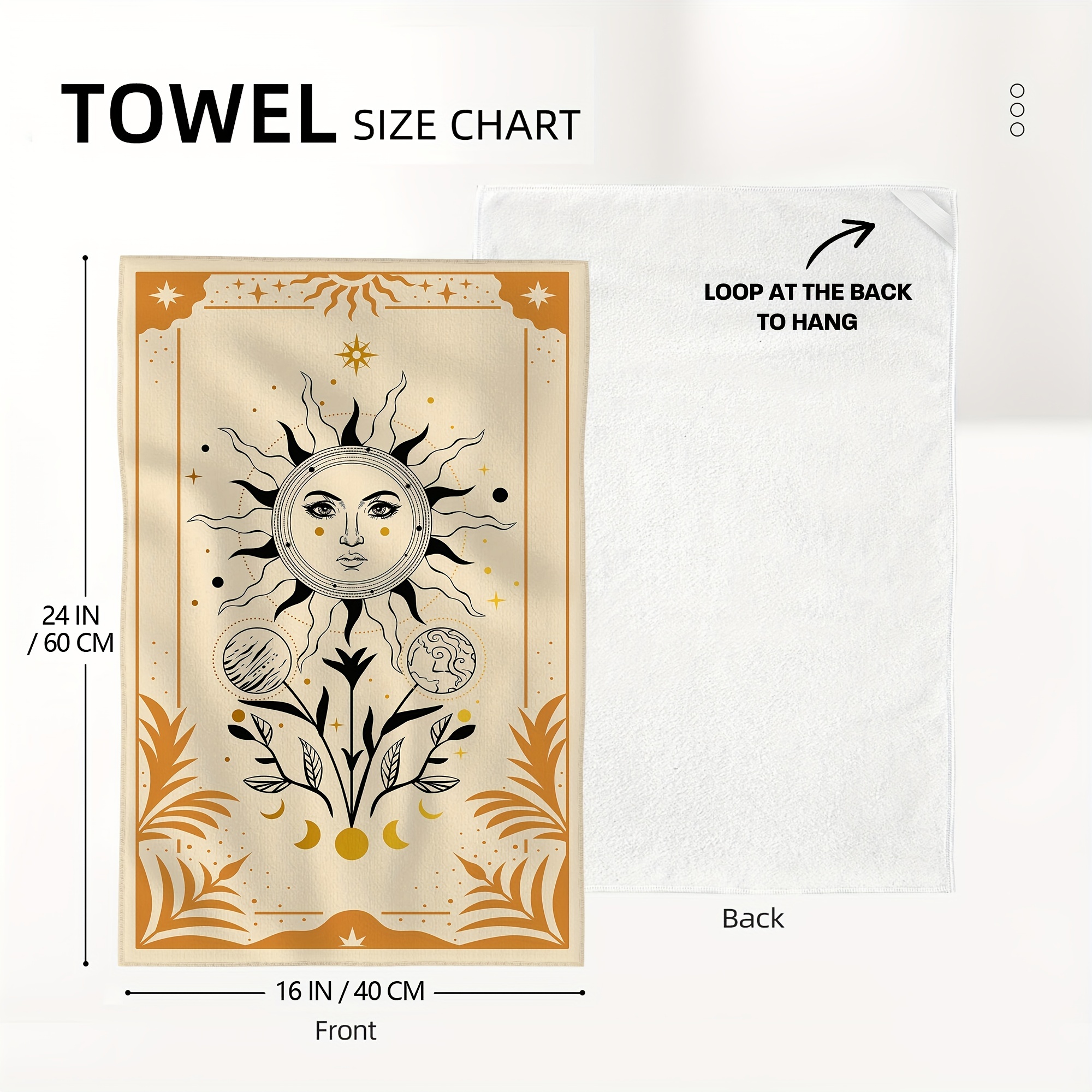 Polyester Dish Cloth, Hand Towels, Sun Celestial Pattern Kitchen Towels,  Soft Absorbent Drying Cloth, Kitchen Supplies, Cleaning Supplies, Bathroom  Supplies - Temu