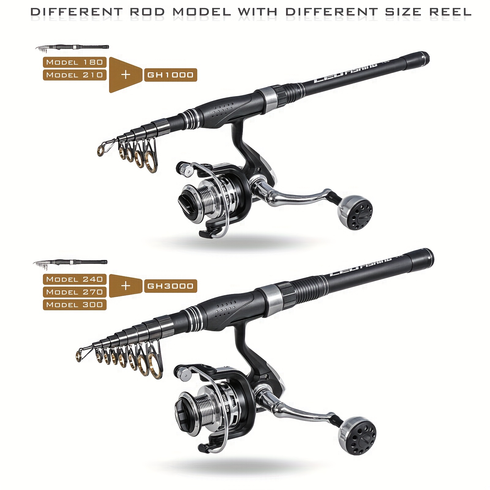Telescopic Fishing Pole Spinning Reel Combo with Fishing Carrier