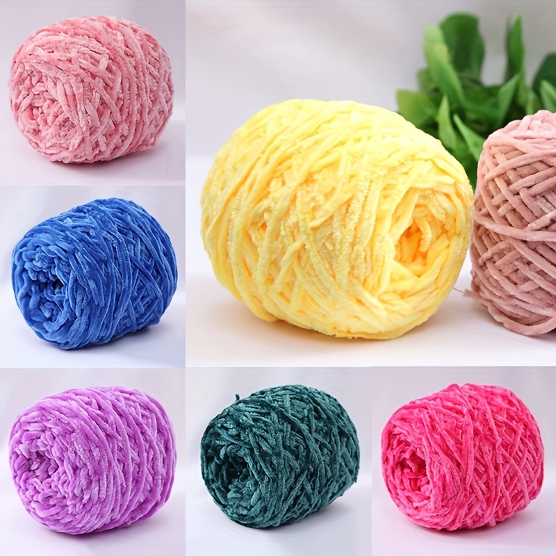 1pc Chenille Golden Velvet Hand Knitted Wool Hand Knitting