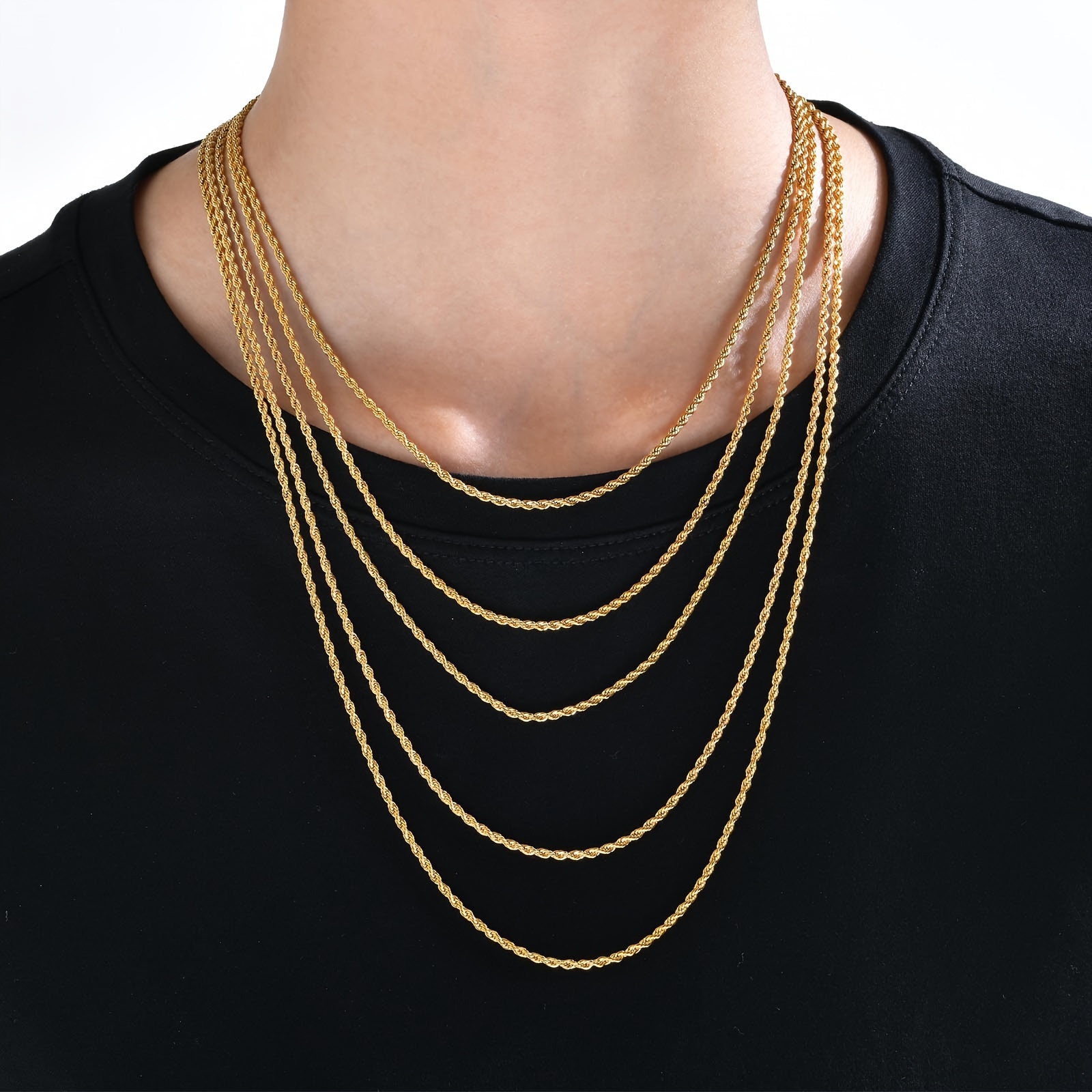 Trendy Gold Plated Four Layered Necklace –