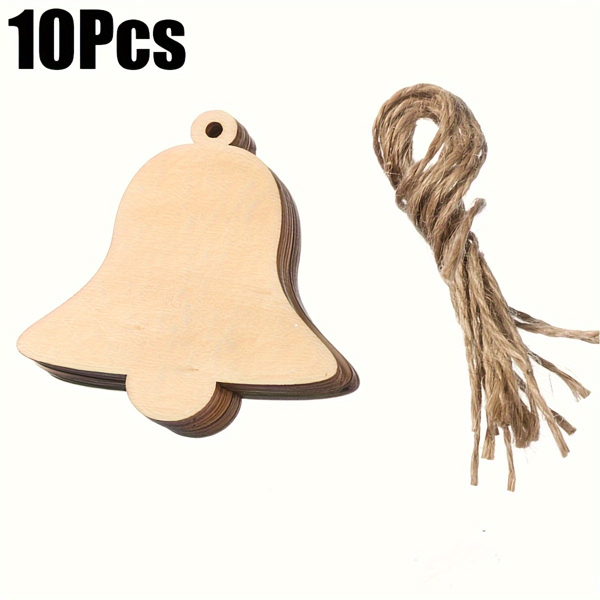 Bell Wooden Pendant Wooden Hanging Blank Wooden - Temu