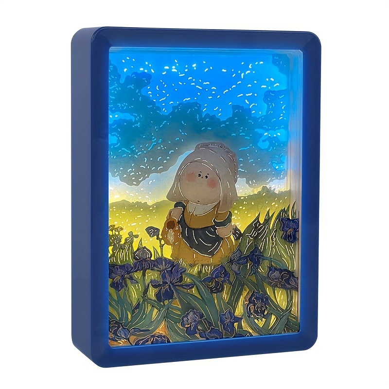 Wooden Anime Light Box Paper Cut Anime Action Character - Temu