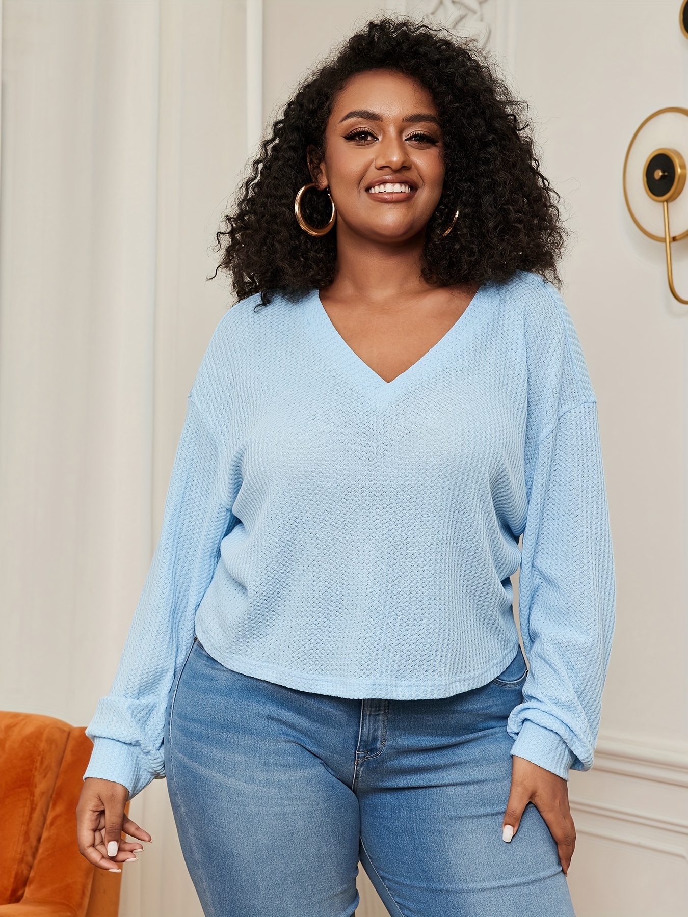 Plus size shop light blue sweater