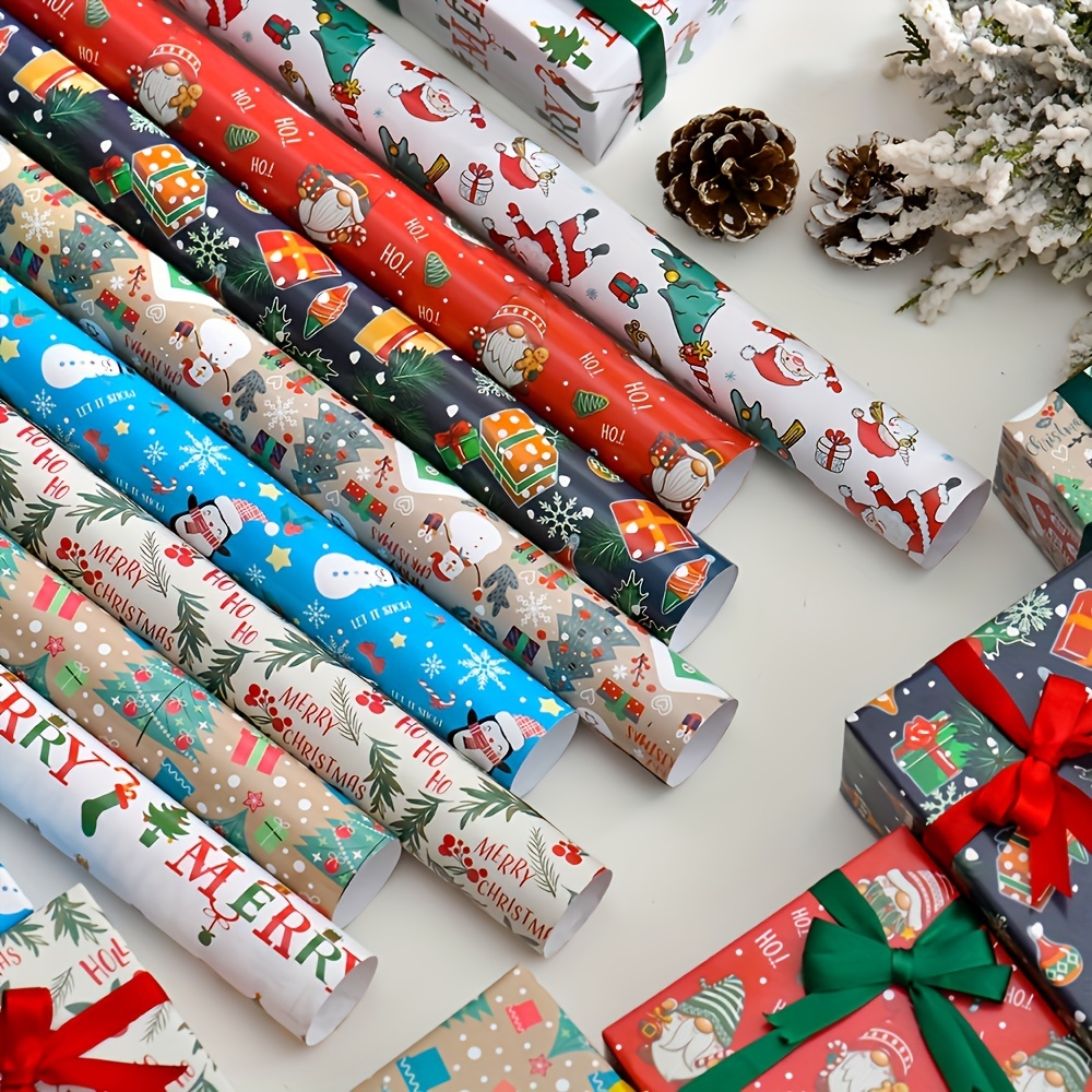 Retro Santa Holiday 20 x 27 Gift Wrap Sheets (Roll of 3