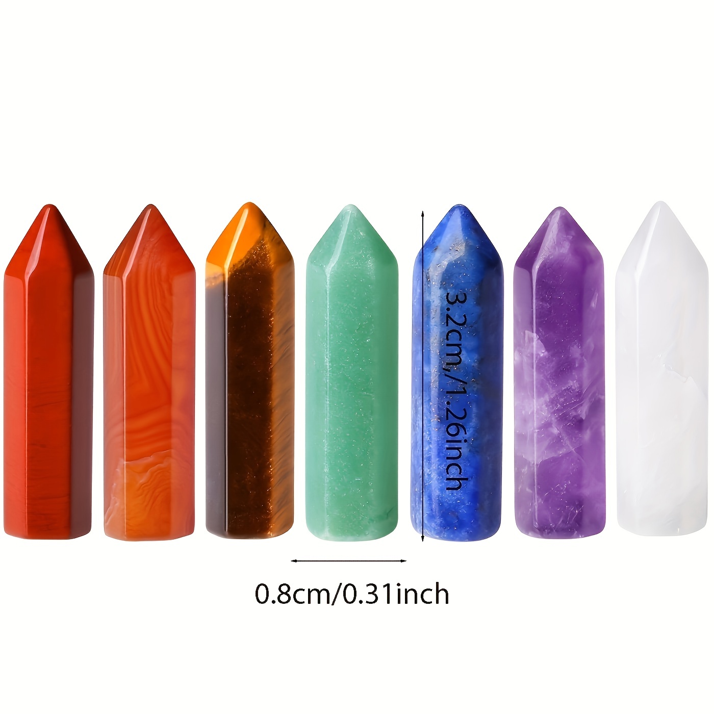 Hexagonal Chakra Natural Stone And Crystal Point Wand