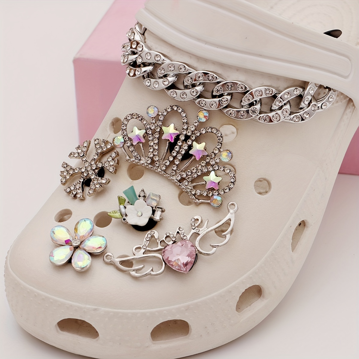  Bling Chain Charms for Clog Shoes Decoration, Luxury