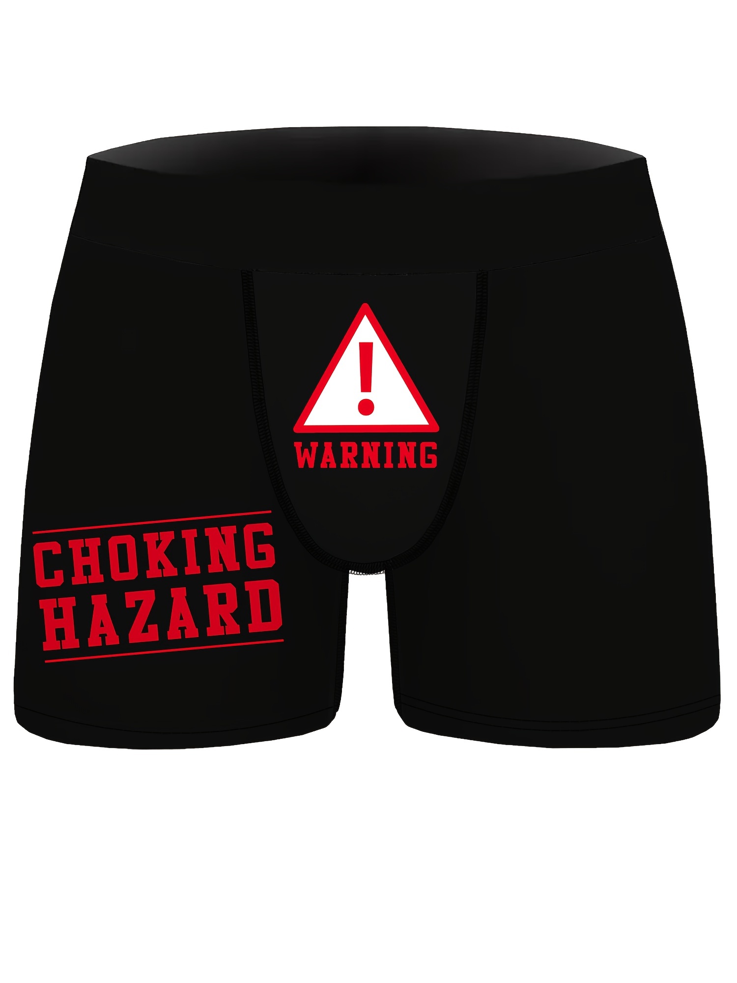 Men's Choking Hazard Warning Print Fashion Novelty Boxer - Temu