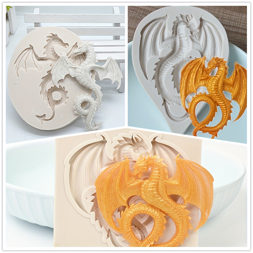Chinese Traditional Dragon Silicone Mold Soap Candle Making Fondant Mould 