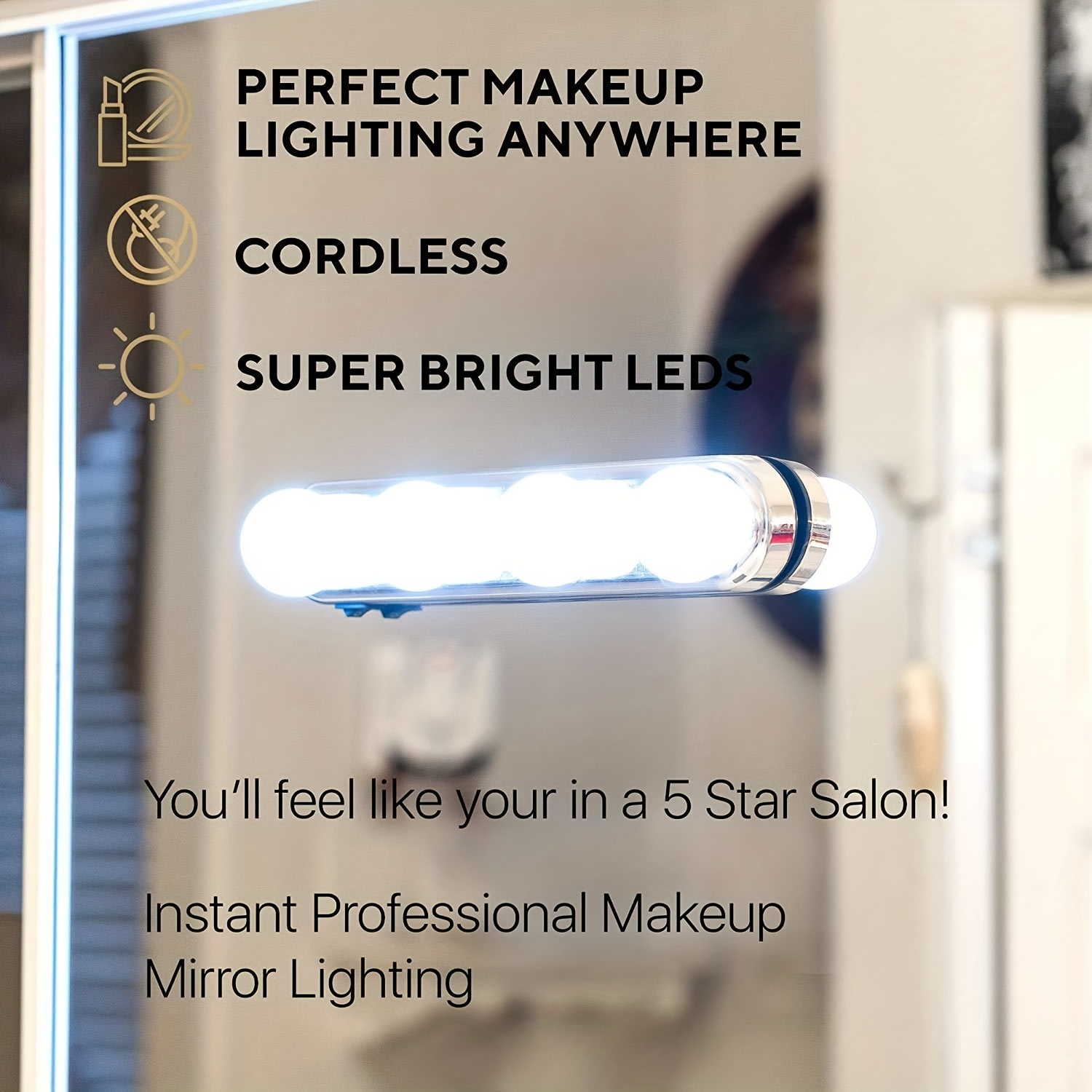 4 Ampoule LED Maquillage Miroir Lumière Studio Glow, Lumière de