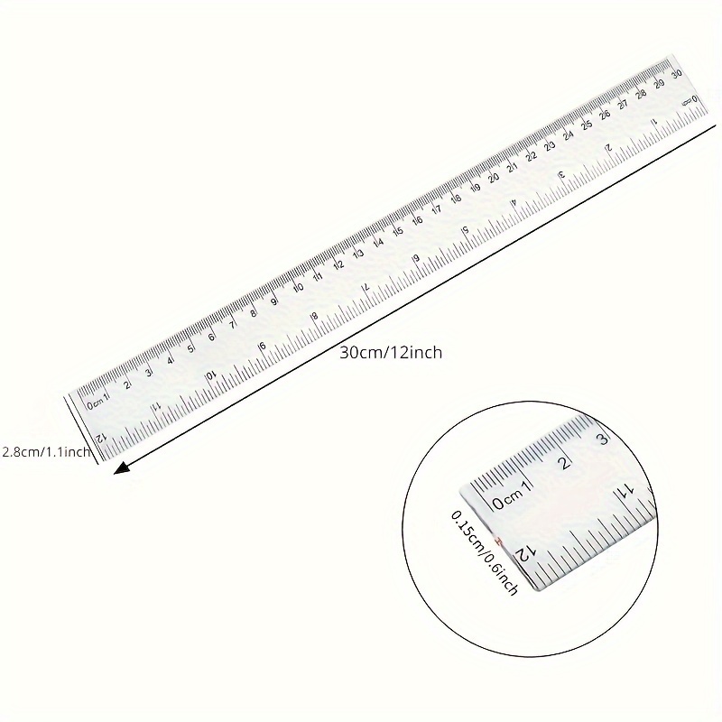 12” Acrylic Ruler, Wholesale Plastic Rulers