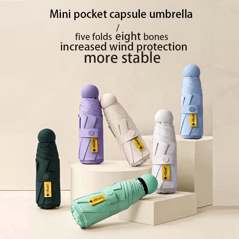 Capsule Sun Umbrella Sunscreen Anti ultraviolet Sunshade Umbrella Female Sunny Umbrella Dual use Sunshade Small Portable Folding Umbrella