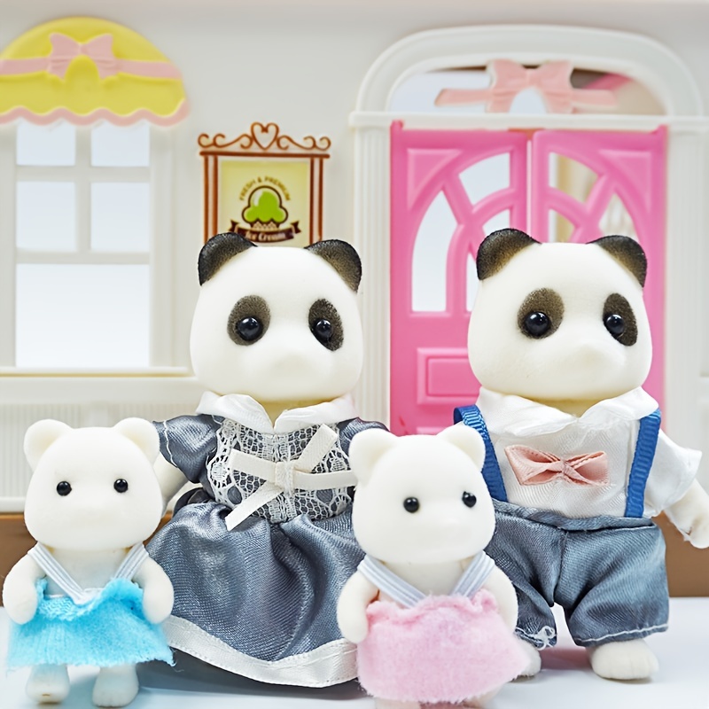 Dollhouse Mini Furniture Temu Family - White Panda Bear Forest 1/12