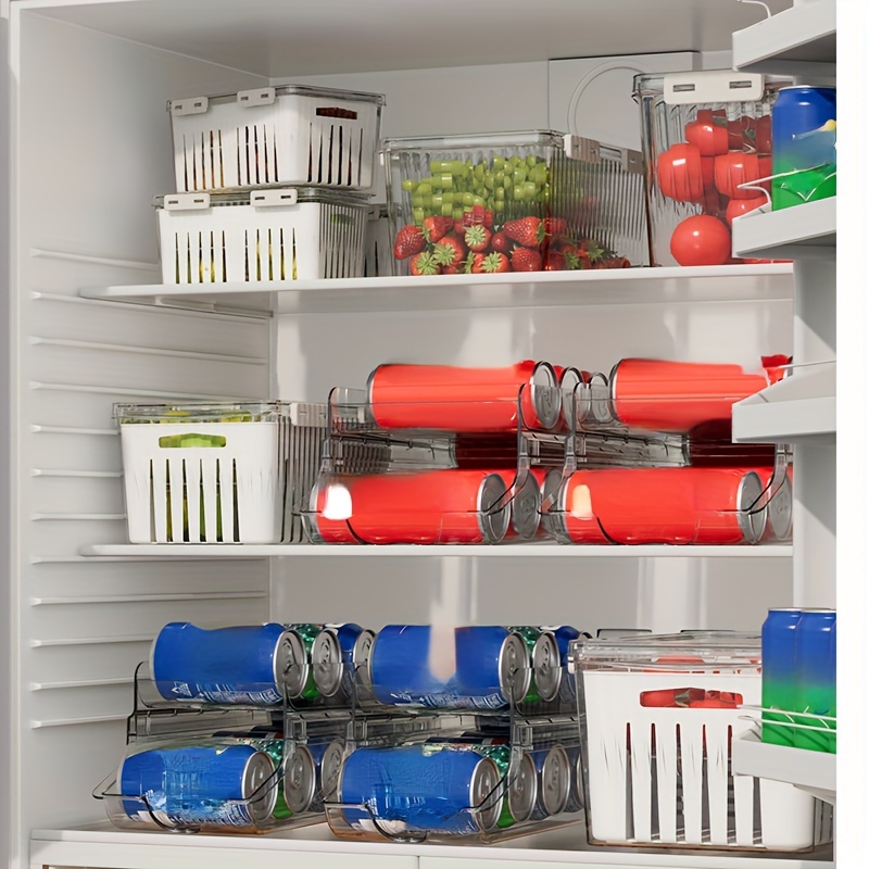 Dispensador de latas de refrigerador, estante de almacenamiento de