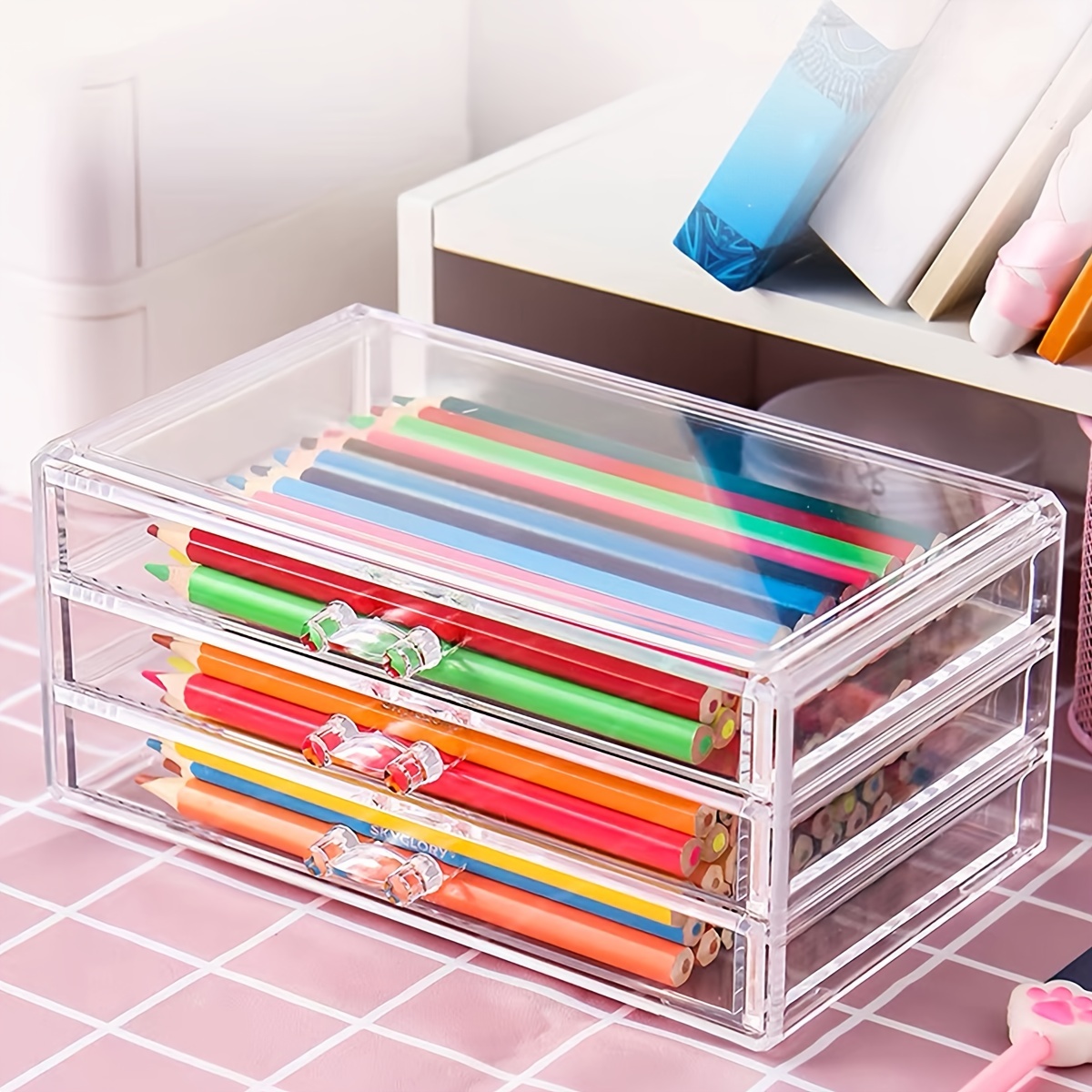  Craft Organizer, 9 Removable Mini Acrylic Plastic