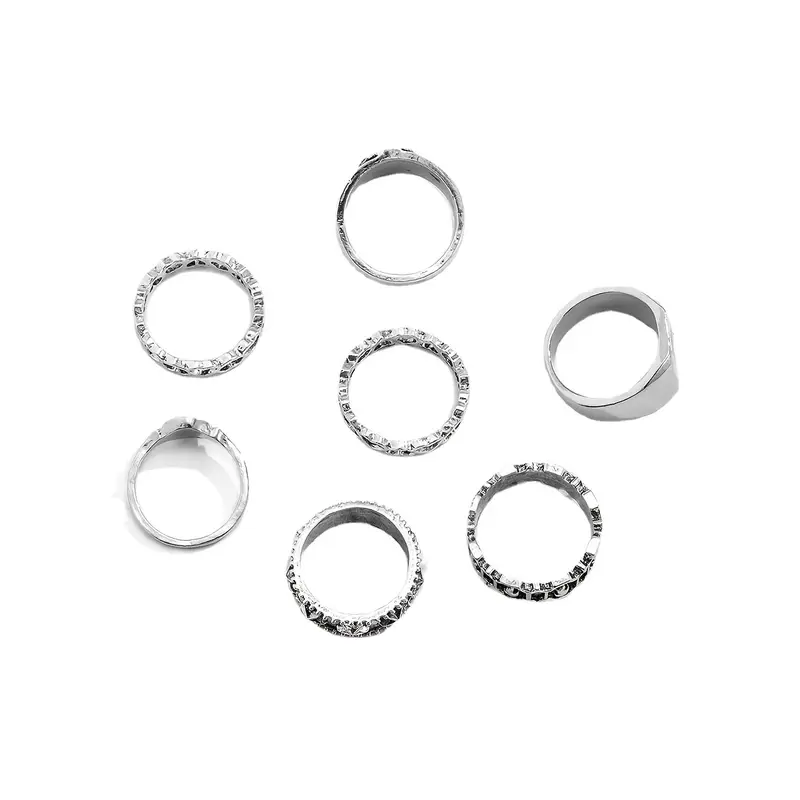 Street Geometric Hollow Ring Set Street Geometric Hollow Ring Set