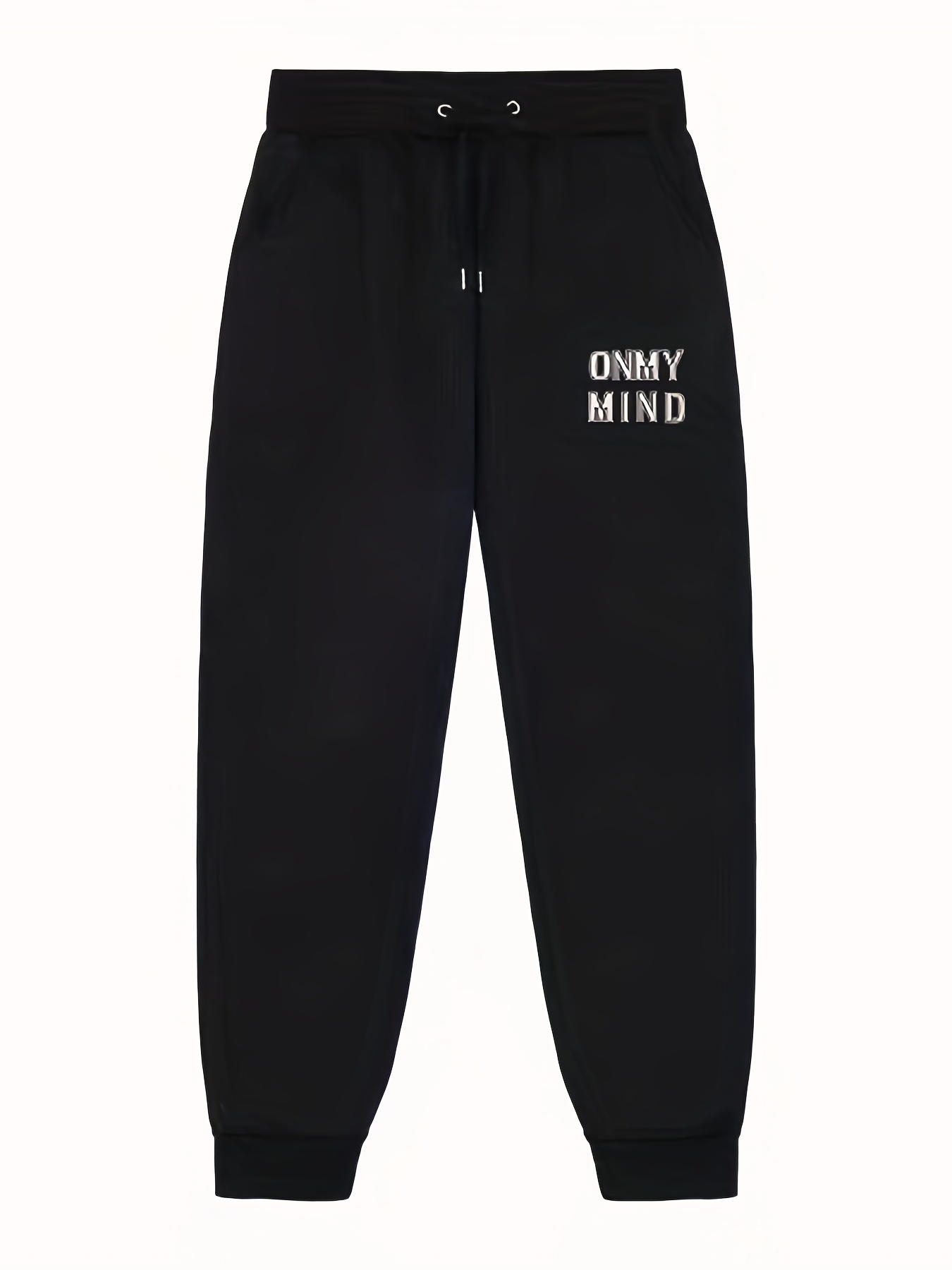 Plus Size Men's oh Mind Print Joggers Oversized Sweatpants - Temu