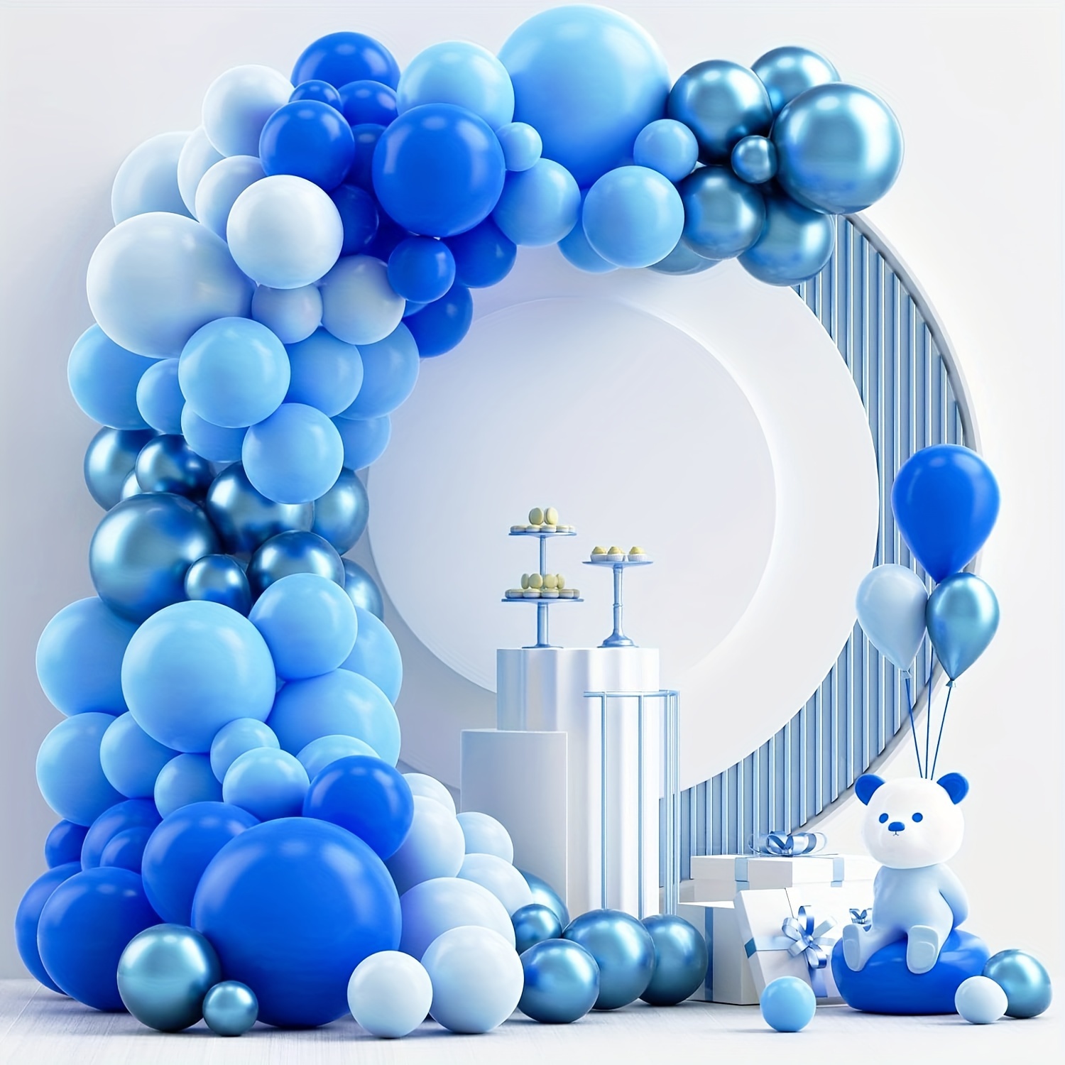 109pcs Ensemble De Ballons D'arche De Fleurs Océaniques Bleus Et Blancs De  Rêve, Adapté Pour Les Anniversaires, Les Mariages, La Saint-Valentin, Les  Fêtes De Noël - Temu Belgium