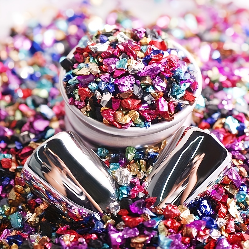 Shiny Crushed Glass Glitter For Resin Nails And Crafts - Temu