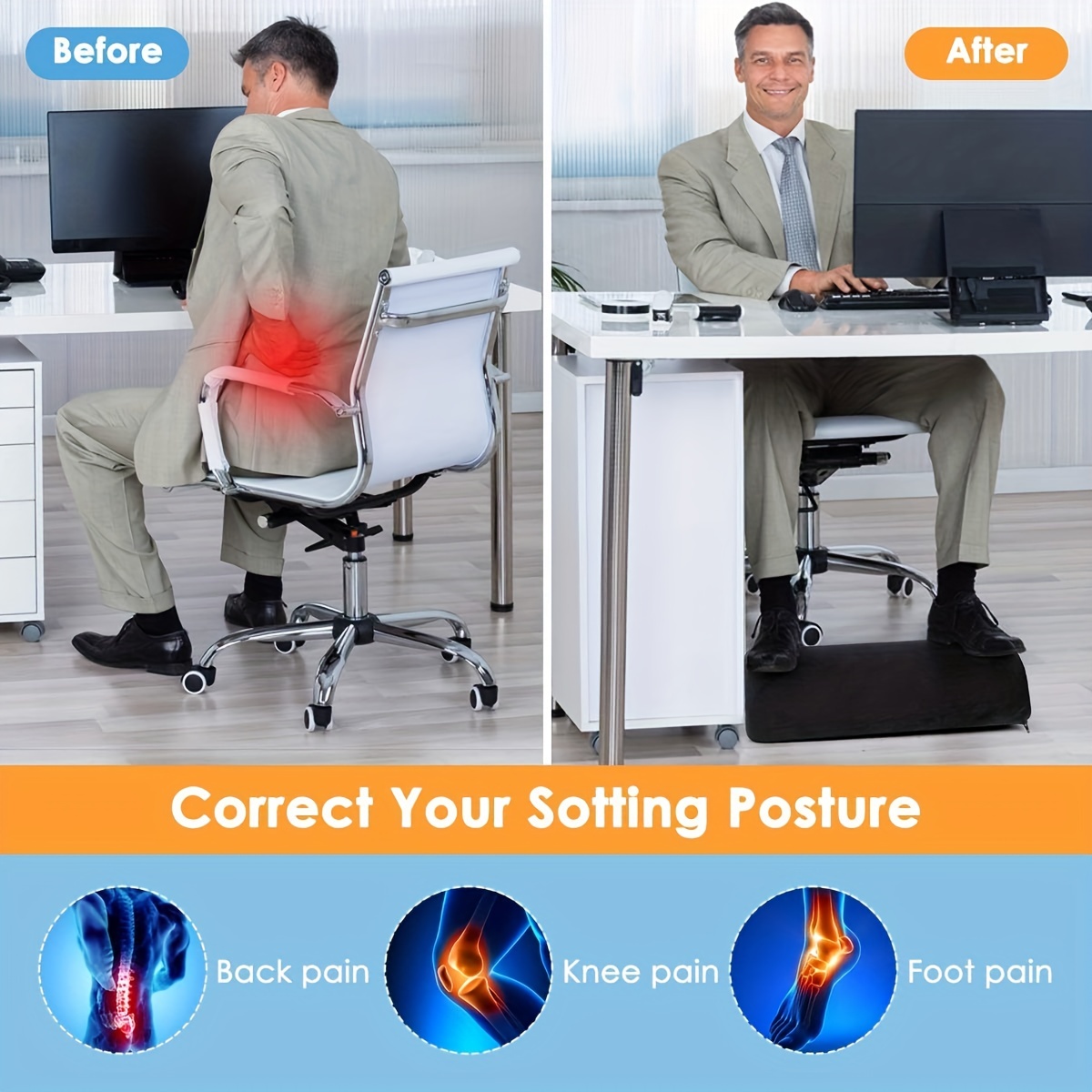 Foot Rest Helps with Posture Back and Knee Pain Sold on  by