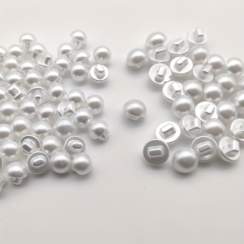 Round Hemisphere Abs Plastic Pearl Buttons With Sewing - Temu