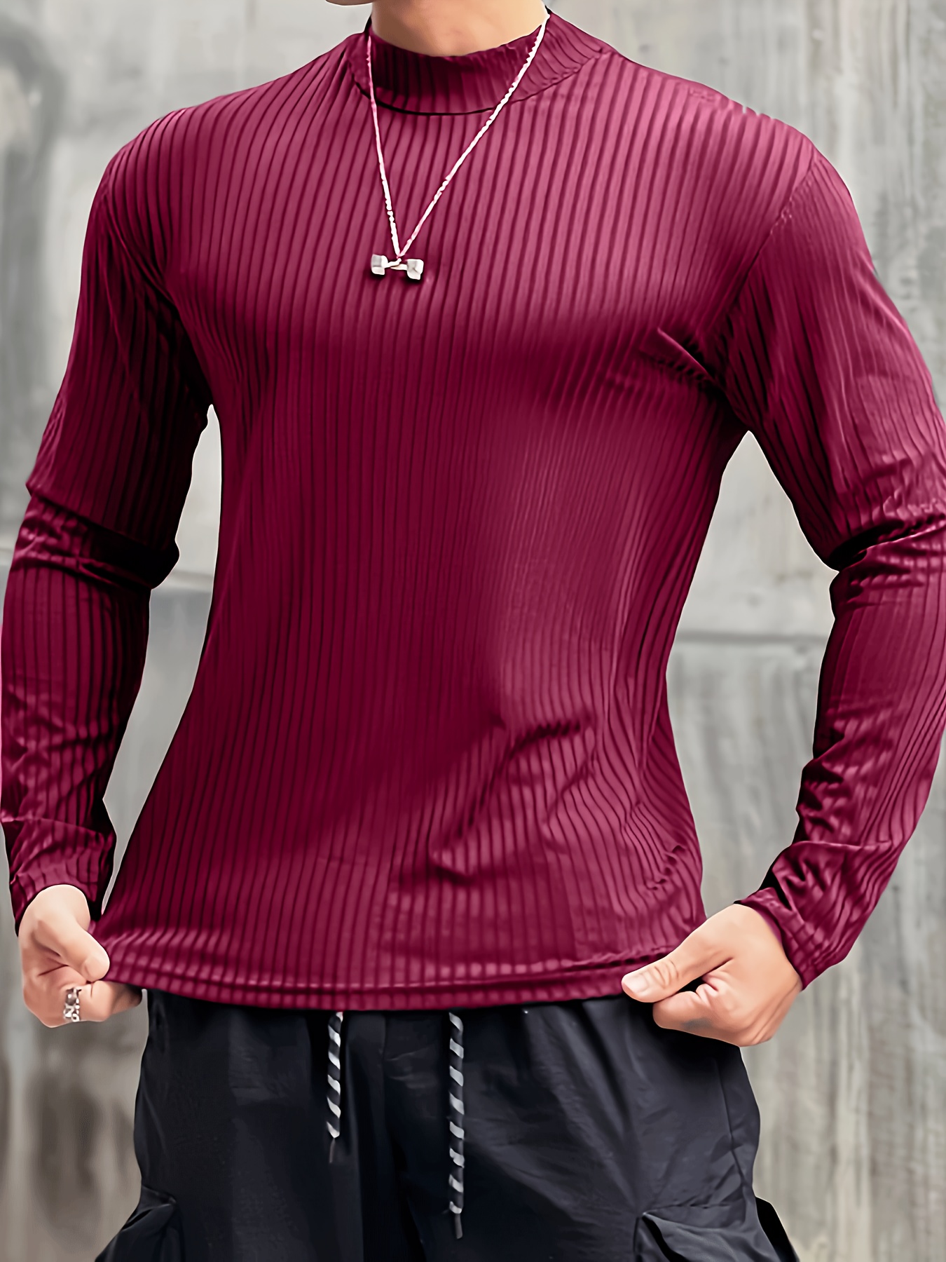 men's high neck long sleeve athletic shirt quick dry - Temu