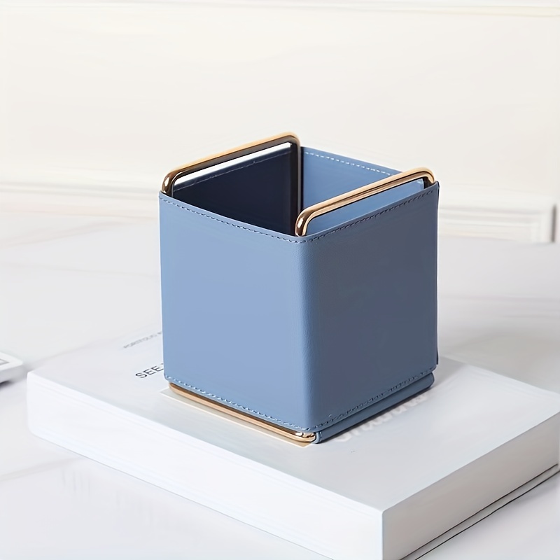 Blue Metallic Desk Organizer