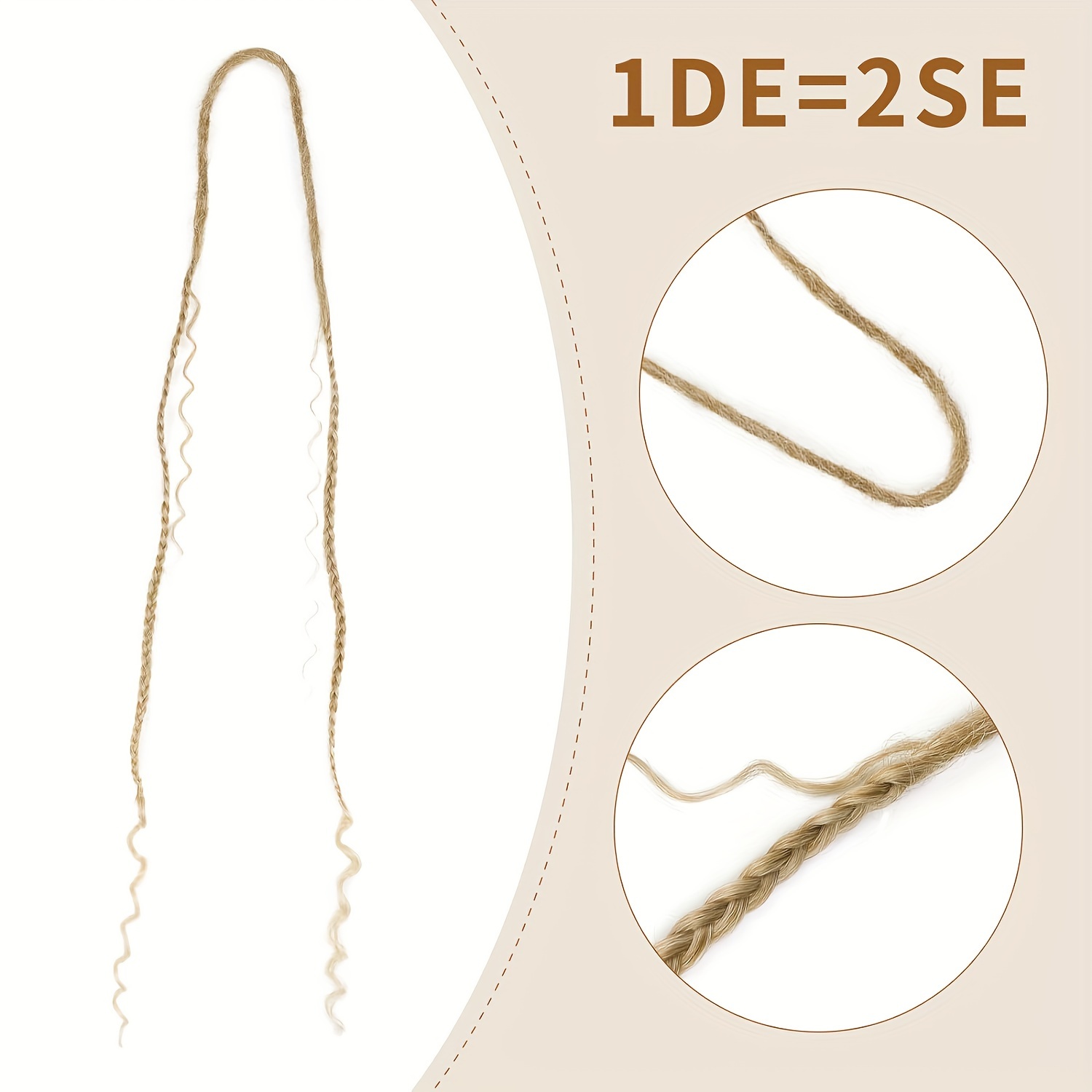 Boho Double Ended Dreadlocks Extensions 60CM Soft Honey B