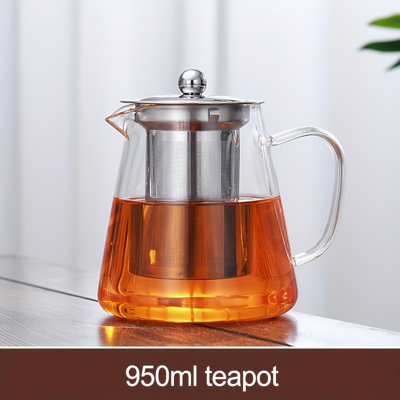 Glass Teapot, Borosilicate Clear Tea Kettle With Removable Stainless Steel  Infuser, Teapot Blooming And Loose Leaf, Tea Maker, Tea Brewer For Camping,  Travel - Temu