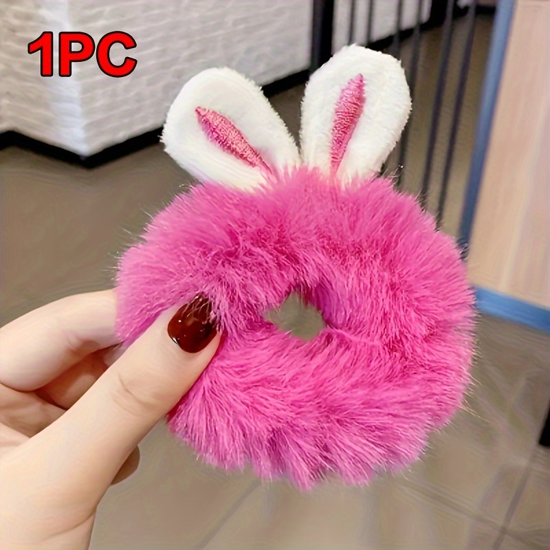 1/2//10 Pcs Carino Peluche Orecchie Coniglio Scrunchies - Temu Italy