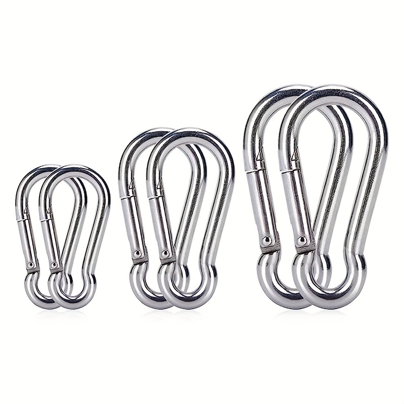 2pcs Heavy Duty 304 Stainless Steel Carabiner Clips For Outdoor Activities  Camping Hiking Fishing Keychain And Diy Accessories, Shop On Temu And  start Saving
