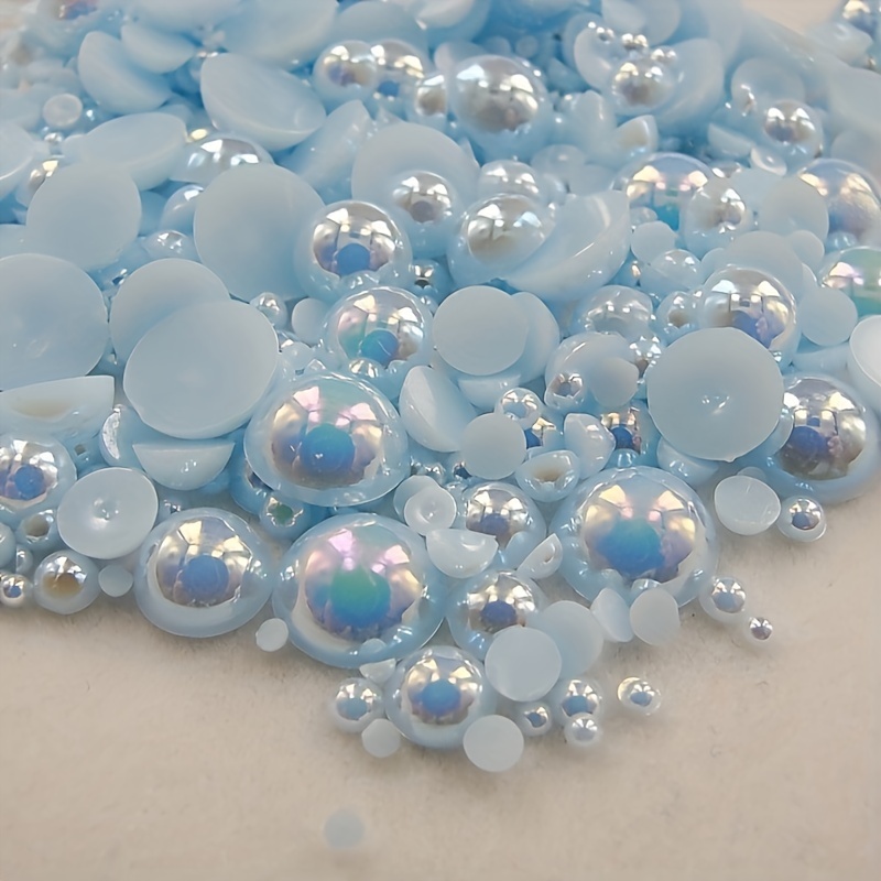 Flat Back Half Round Plastic Pearls Assorted Sizes - Temu