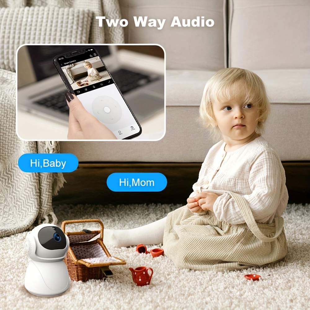 Cámara de vigilancia para bebés, detector de movimiento, seguimiento  automático, monitor de bebé inalámbrico ip wifi de 2mp