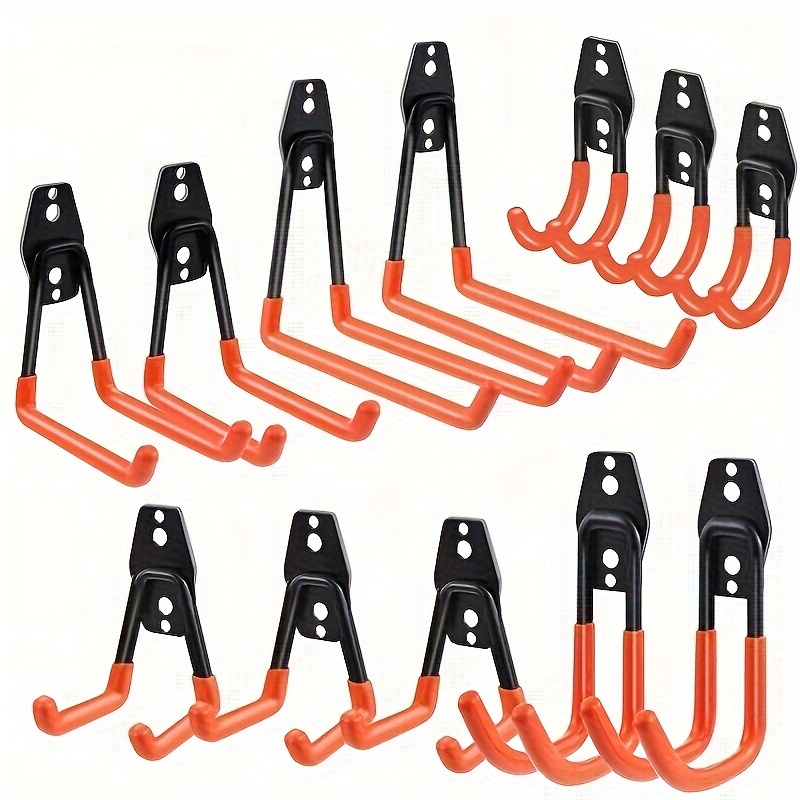 

1pc Heavy Duty Garage Hooks, Steel Tool Storage Hangers For Garage Wall Mount, Utility Hooks And Hangers With Anti-slip Coating For Garden Tools, Ladders, Bikes, Bulky Items, Car Accessories, Men Gift