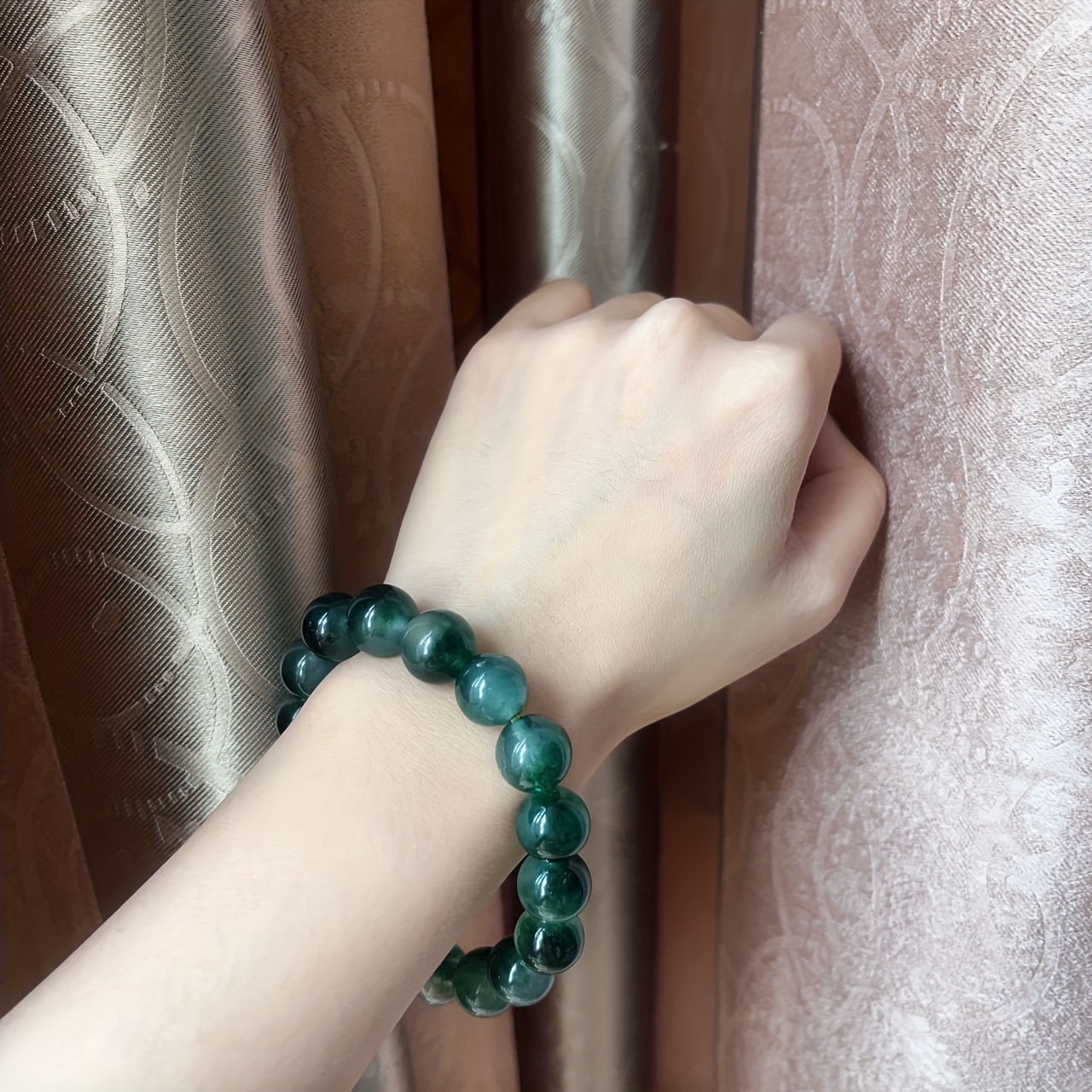 Natural Water Grass Chalcedony Bracelet