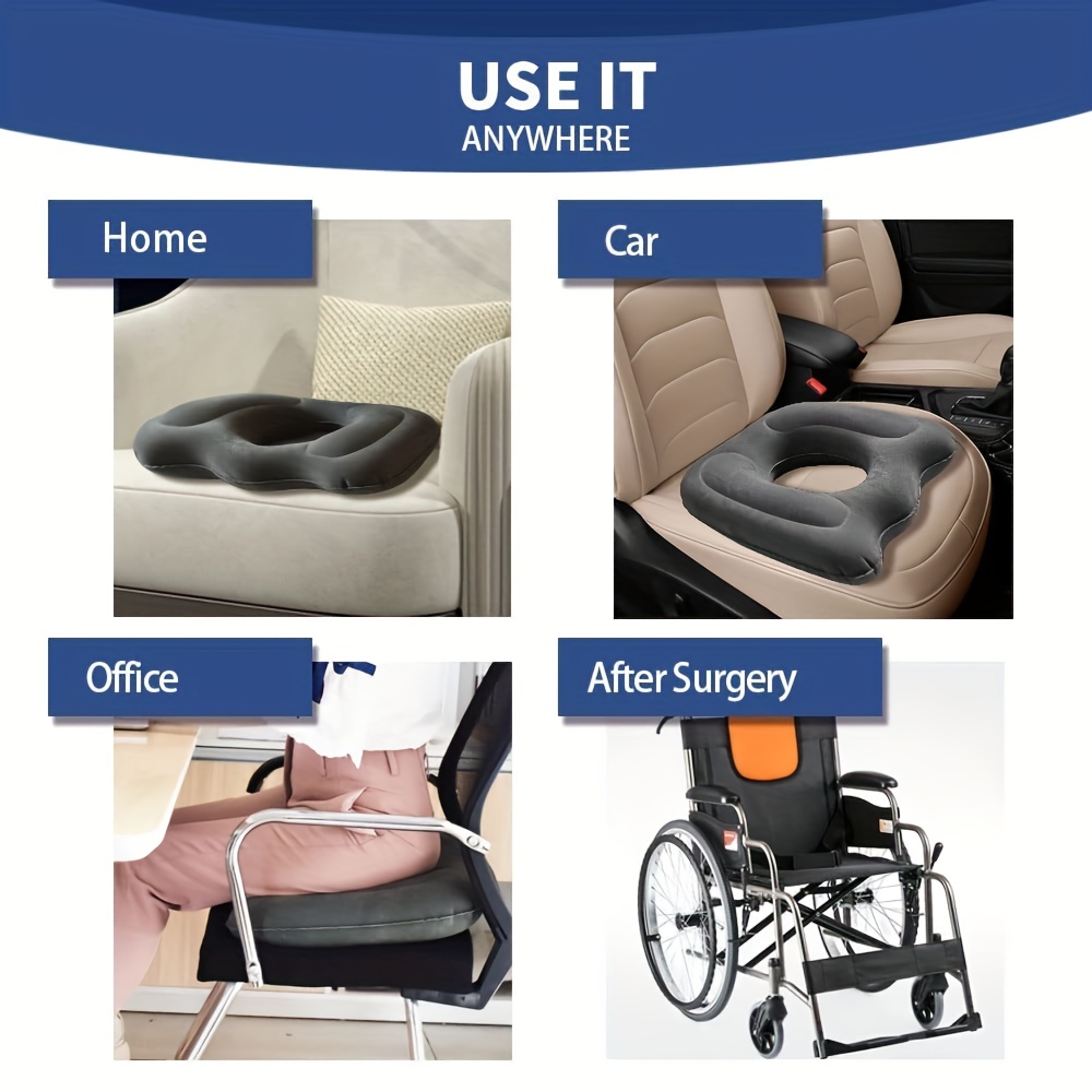 Wheelchair Cushion for Seniors Pressure Relief, Inflatable Seat Cushion for  Tailbone Pain Relief,Coccyx Seat Cushion for Chair to Relife Back Pain  (Blue) 