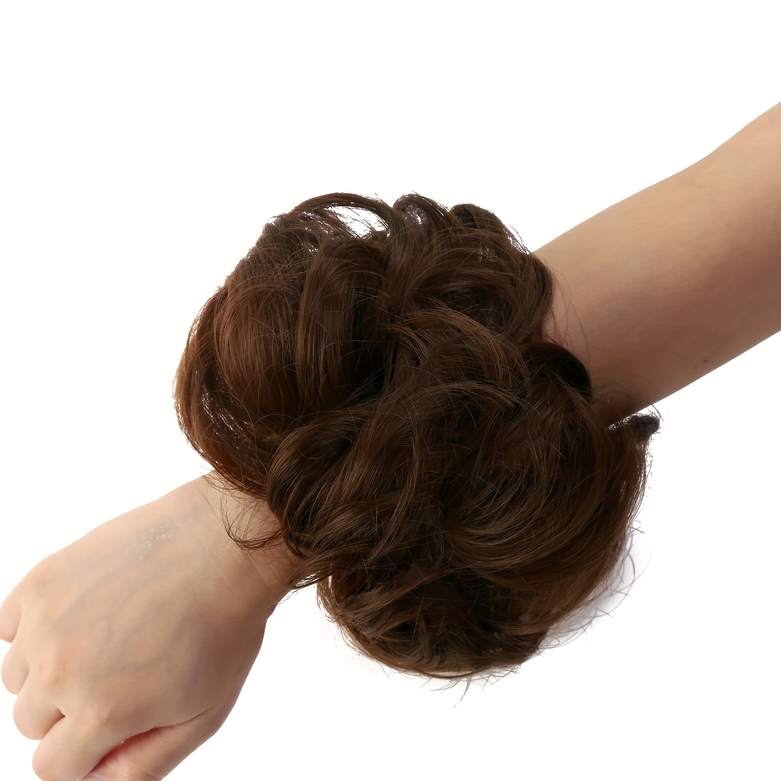 Messy Donut Hair Buns Tousled Updo Chignon Elastic Hair Rope Temu