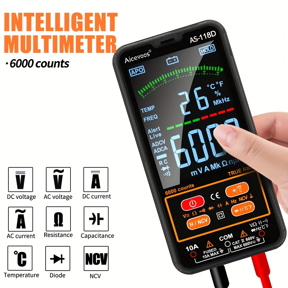 AS-118D Multimetre Numerique Intelligent Voltmetre Multimetre Automatique