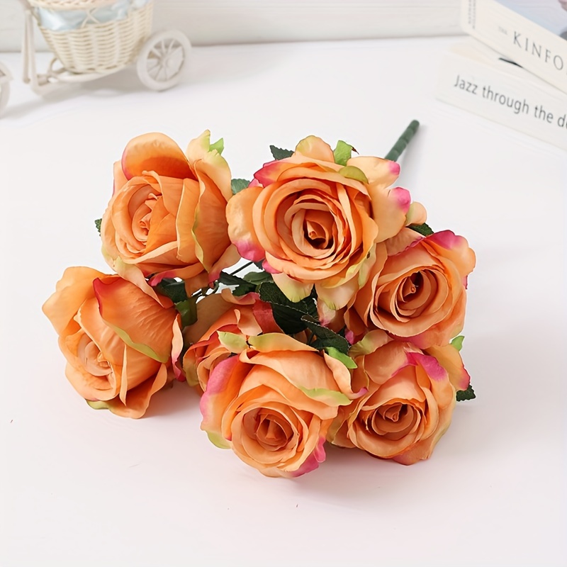 1PCS Rose Artificial Flowers Real Touch Bouquet Fake Flowers Decoration for  Wedding Supplies Home Decor Valentines