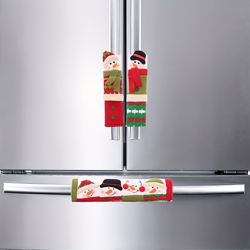 3-Piece Snowman Refrigerator Door & Oven Handle Appliance Covers
