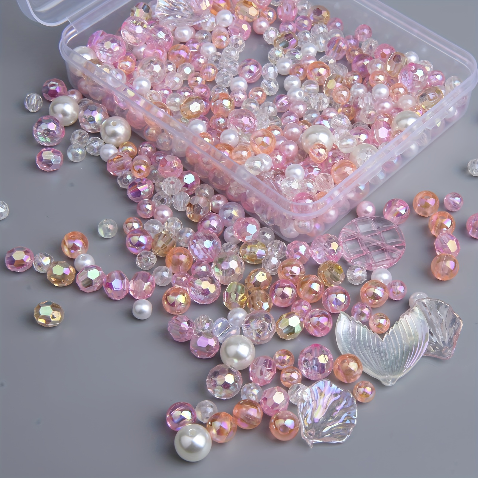

200pcs 3-12mm Various Materials And Colors Round Mixed Beads For Jewelry Making Diy Fashion Couple Bracelets Necklace Phone Bag Chain Craft Supplies