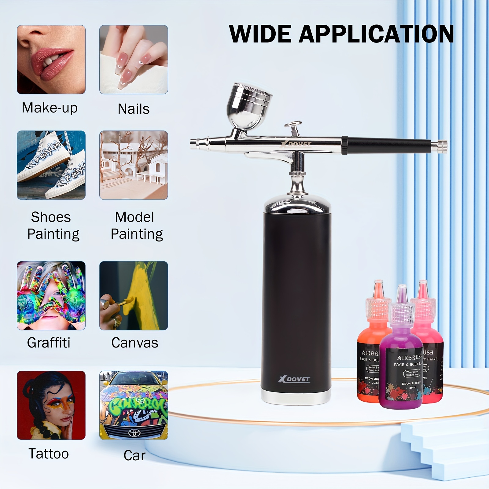 TIQTAK Cake Airbrush Kit with Compressor Cordless Enhancements Barber Spray  Gun Portable Makeup Air Brush Machine Kit for Nail Art Model Coloring  Tattoo : .in: Beauty
