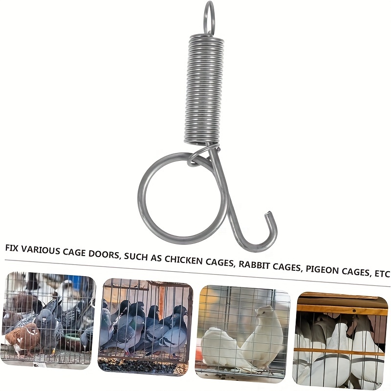 10pcs Rabbit Cage Door Metal Finger Spring Hooks Hamster Cage Accessories