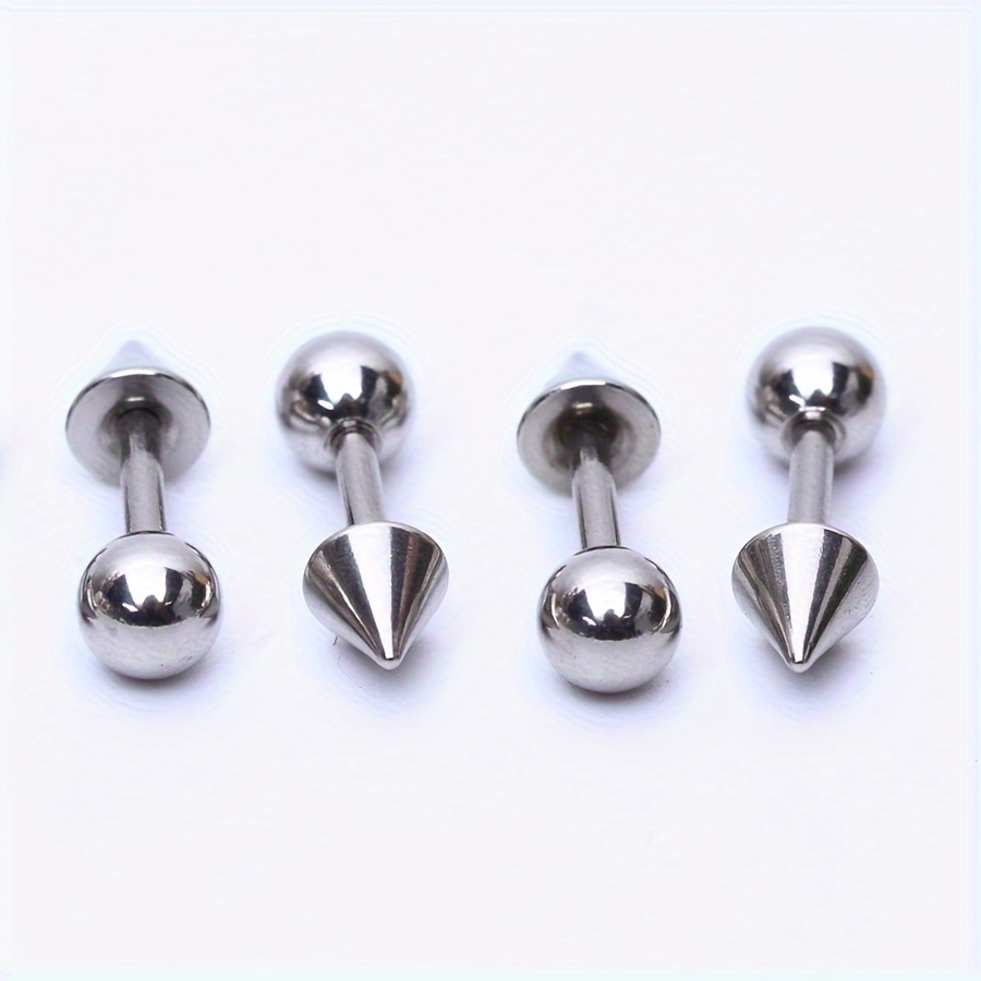 Short Spike Threaded Stud Earring