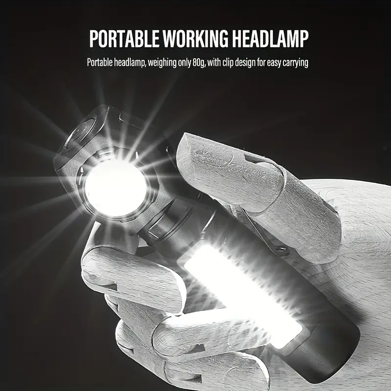 1PC Lampe Frontale LED Multifonctionnelle, Lampe de Travail COB à Double  Usage avec Aimant de Queue