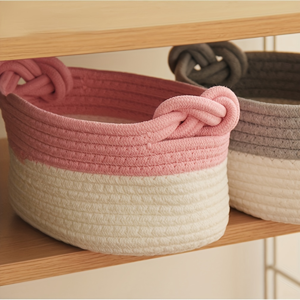 Small Crochet Basket, Bathroom Organizer, Crochet Storage Basket
