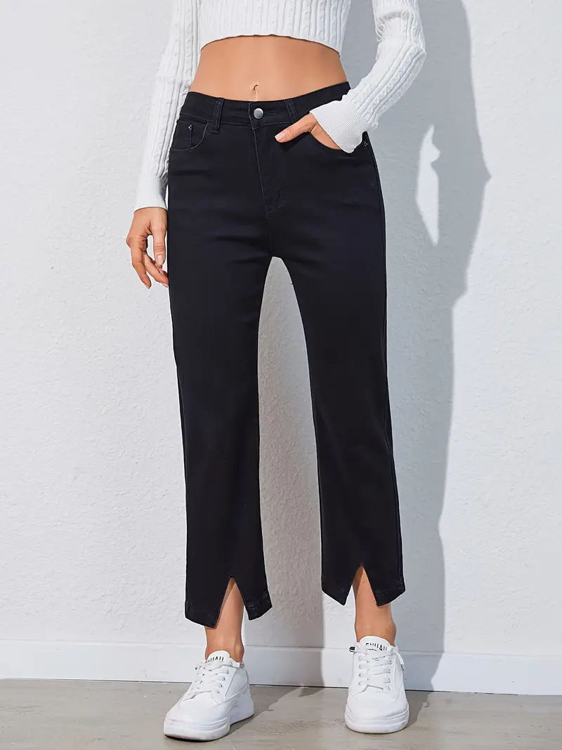High waisted, slim-fit and straight leg Trousers & Jeans